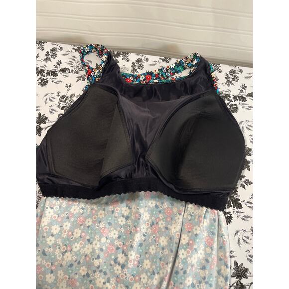 Lands' End Chloride Resistant Floral Scoop Neck Dresskini Women's 22W Coastal - Picture 6 of 10